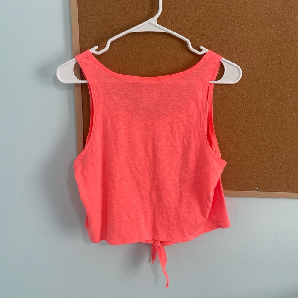 PINK Victoria's Secret Neon Pink Tie-Front Tank - Picture 2 of 4